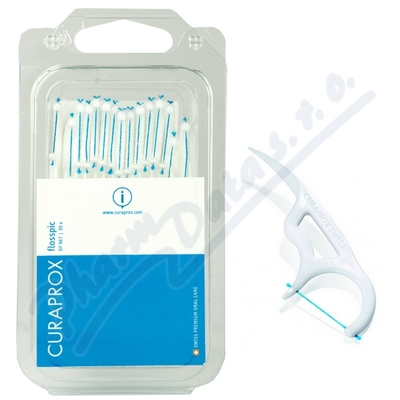 CURAPROX DF 967 dentální nit na plast.párátku 30ks