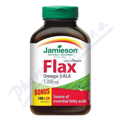 JAMIESON Flax Omega-3 1000mg lněný olej cps.200