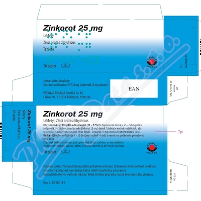 Zinkorot 25mg tbl.nob.50x25mg