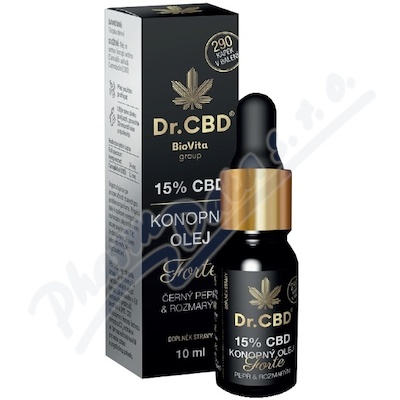 Dr.CBD 15% CBD konop.olej Forte č.pepř rozmar.10ml