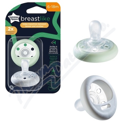 Tommee Tippee Breast-like dudlík 6-18m 2ks