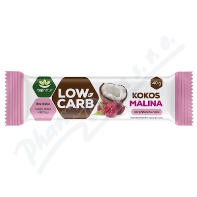 LOW CARB tyčinka kokos&malina 40g TOPNATUR