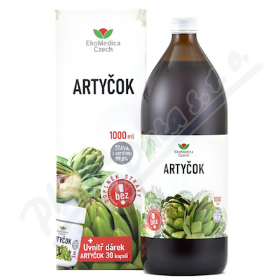 Artyčok šťáva 1000ml+dárek Artyčok cps.30EkoMedica