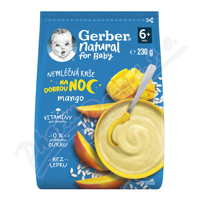 Gerber Natural neml.kaše na dobr.noc mang.230g 6M+