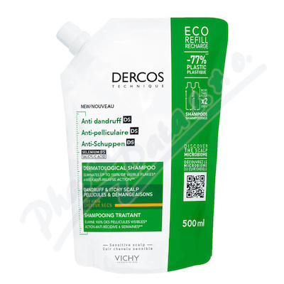 VICHY DERCOS Šampon na suché lupy náplň 500ml