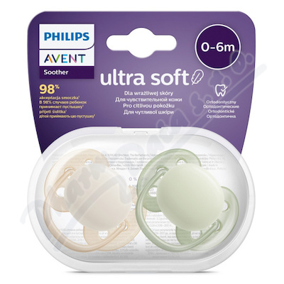 Philips AVENT Šidít.Ultrasoft 0-6m chlapec 2ks