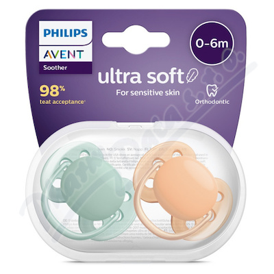 Philips AVENT Šidít.Ultrasoft 0-6m neutral 2ks