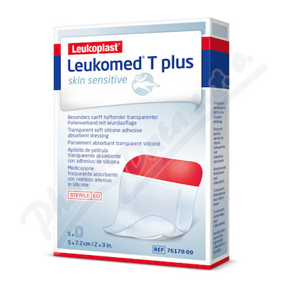 Leukomed T Plus Skin Sens.nápl.s polš.5x7.2cm 5ks