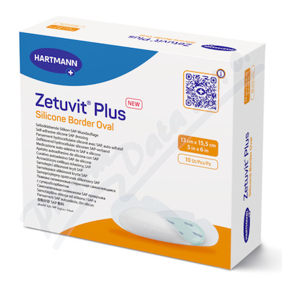 Zetuvit Plus Silicone Border Oval 13x15.5cm 10ks