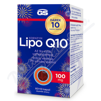 GS Koenzym Lipo Q10 100mg cps.60+10 dárek