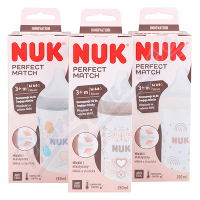 NUK Perfect Match láhev 3+m mix barev 260ml