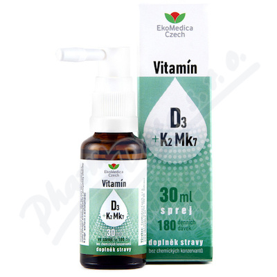 Vitamín D3+K2 Mk7 sprej 30ml EkoMedica