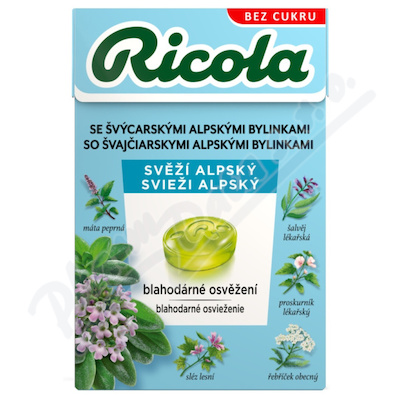 RICOLA Svěží alpský bez cukru 40g