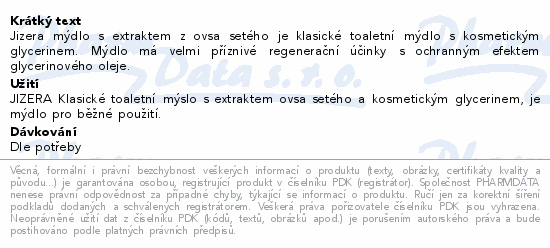 JIZERA Klas.toalet. mýdlo s extr.ovsa setého 100g