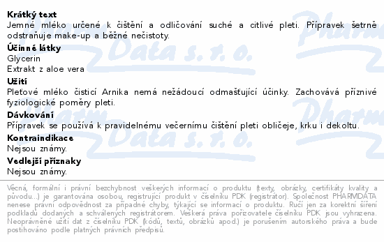 RYOR Pl.mléko čist. Arnika pro such. citl.pl.200ml