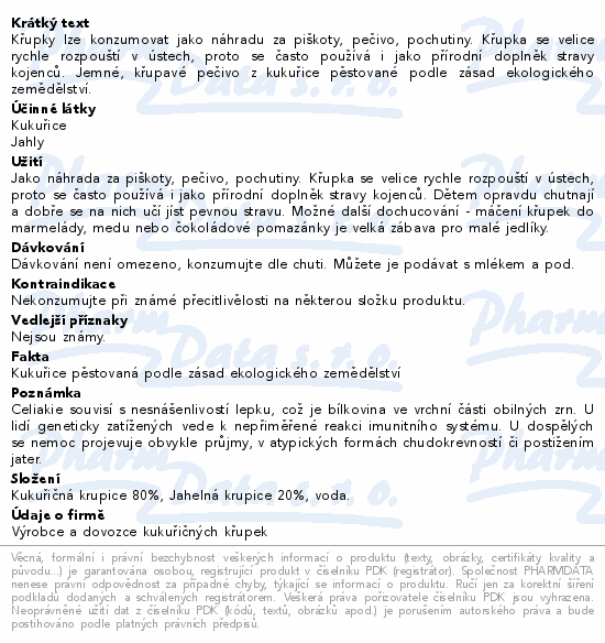 Kukuřično-Jahelné křupky 60g