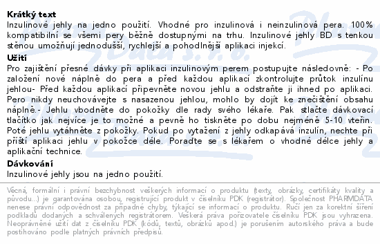 BD jehličky k inz.perům 5mm 31G tenkostěnné 100ks