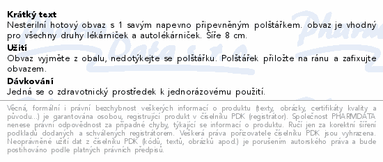 Obvaz hotový s 1 polštářkem nesterilní Steriwund