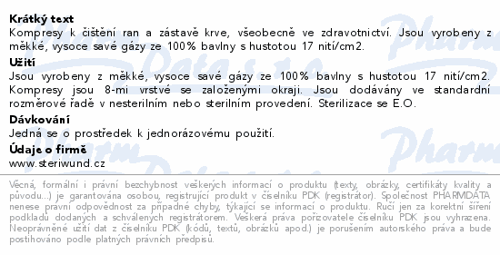 Gáza hydr.kompr.ster.7.5x7.5cm/5ks Steriwund