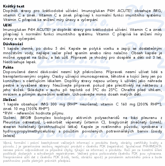 Imunoglukan P4H ACUTE! cps.5