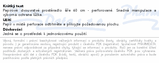 Papír na vyš.lůž.2vrst.perf.60cm Steriwund