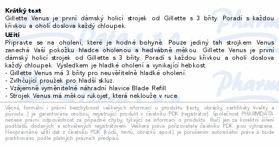 Gillette Venus holicí strojek+2 náhradní hlavice