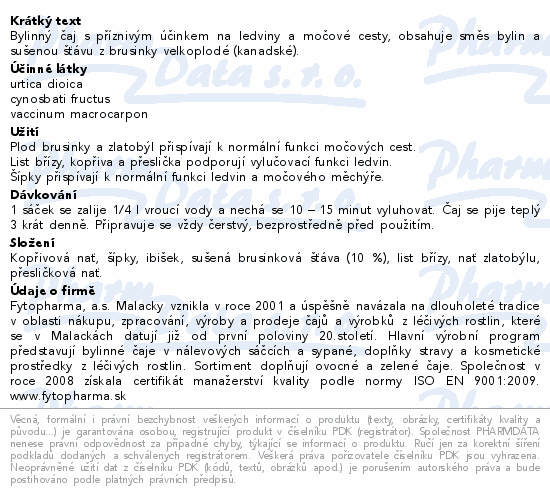 Nephrosal+brusinky bylinný čaj 20x1.5g Fytopharma