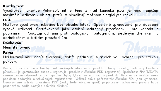 Rukavice vyš.Peha-soft NITRILE FINO L 10ks