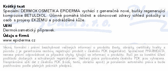 EPIDERMA bioak.krém pokožka s projevy ekzému 50ml