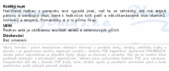 Ředkev semínka na klíčení BIO 200g Wolfberry