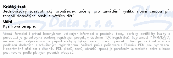 Cévka pro zavádění kyslíku nosní cestou CK-472