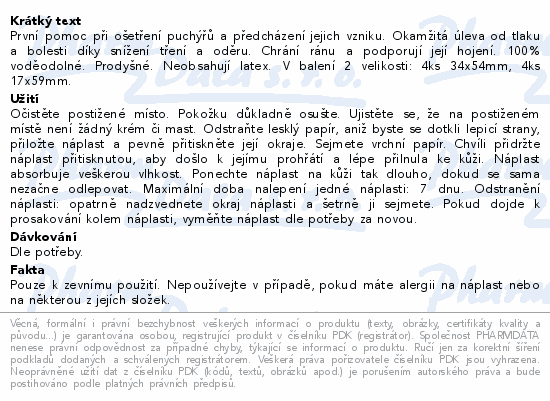 LIVSANE Hydrokoloidní náplasti na puchýře 8ks