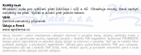 EPIDERMA bioaktivní micelární voda při akné 300ml