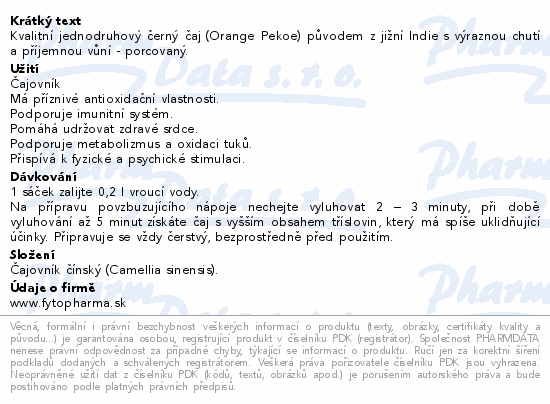 Černý čaj 20x1.5g Fytopharma