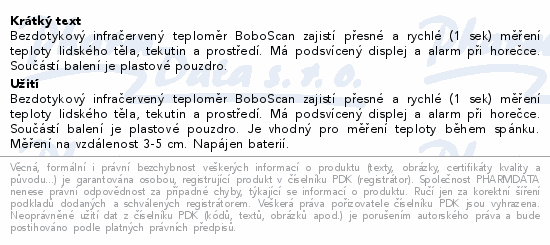 Biotter teploměr bezdotykový infrač. BoboScan 1ks