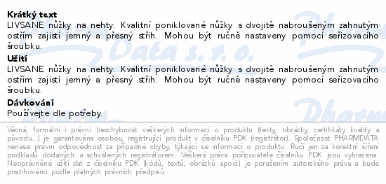 LIVSANE Nůžky na nehty 1ks