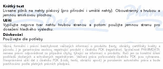 LIVSANE Pilník na nehty pískový 10ks