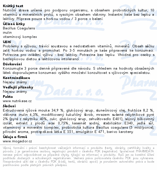 Nutrikaše probiotic rakytník a acai 3x60g