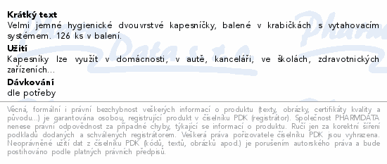 Kapesník papírový Royale Majesta 126ks 2 vrstvý