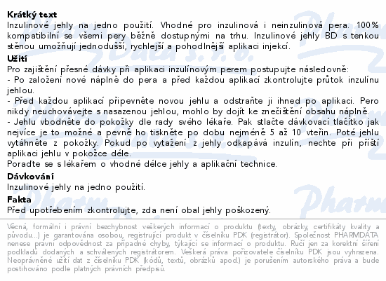 BD jehličky k inz.perům 4mm 32G tenkostěnné 100ks