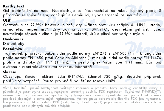 SANYTOL dezinfekční gel na ruce 500ml