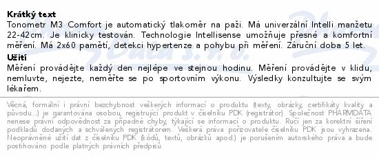 Tonometr dig.OMRON M3 Comfort s Intelli manž.