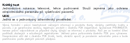 Rukavice vyš.latex s pudrem vel.L/20ks Steriwund