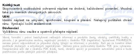 Hansaplast Aqua Protect náplast voděodolná 20ks