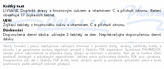 LIVSANE Bonbóny Hroznový cukr rolka citron 44g