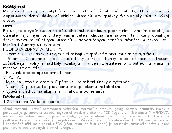 Marťánci Gummy podzim-zima tbl.50