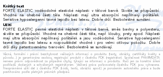 FORTE Elastic Náplasti elastické voděod.20ks 2vel.