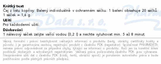 LIVSANE Kopřivový čaj 20x1.6g