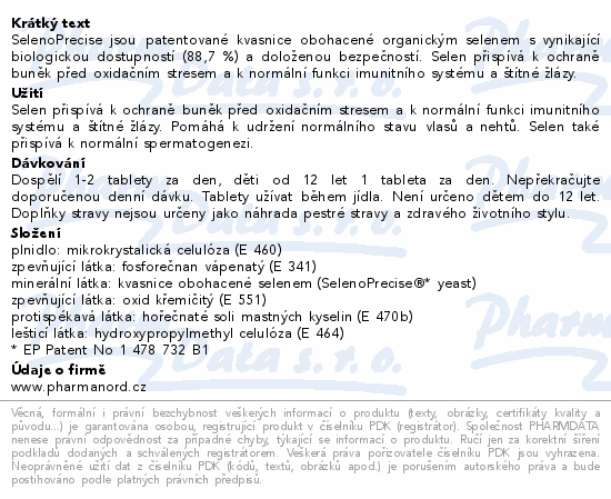 Pharma Nord Bioaktivní SelenoPrecise 100mcg tbl.60