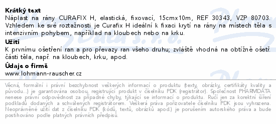 Náplast Curafix H elast.fixovací 15cmx10m 1ks